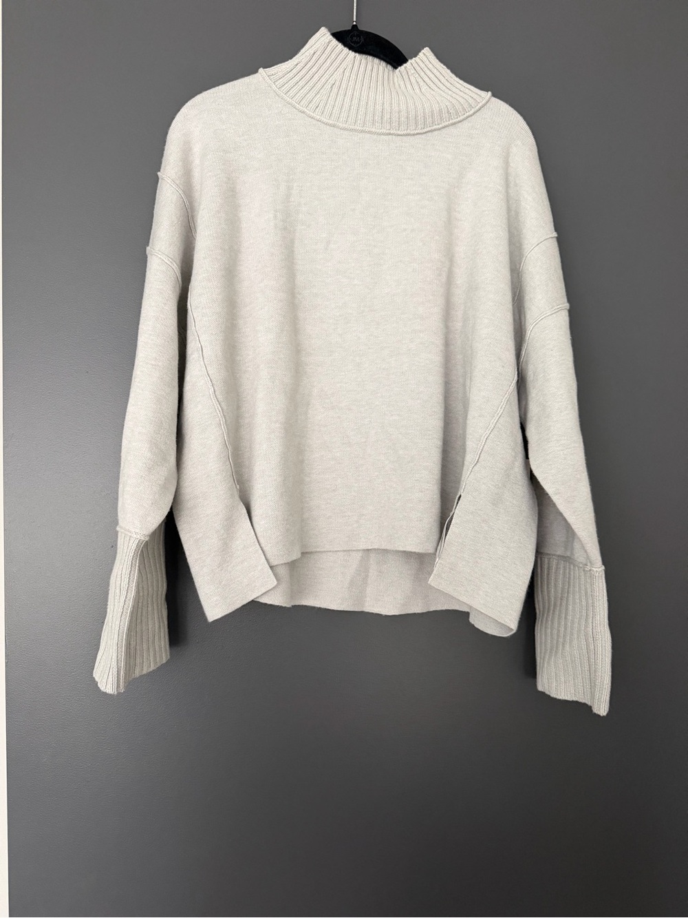 NWT Anthropologie Maeve Women's Heather Gray Mock Neck Sweater